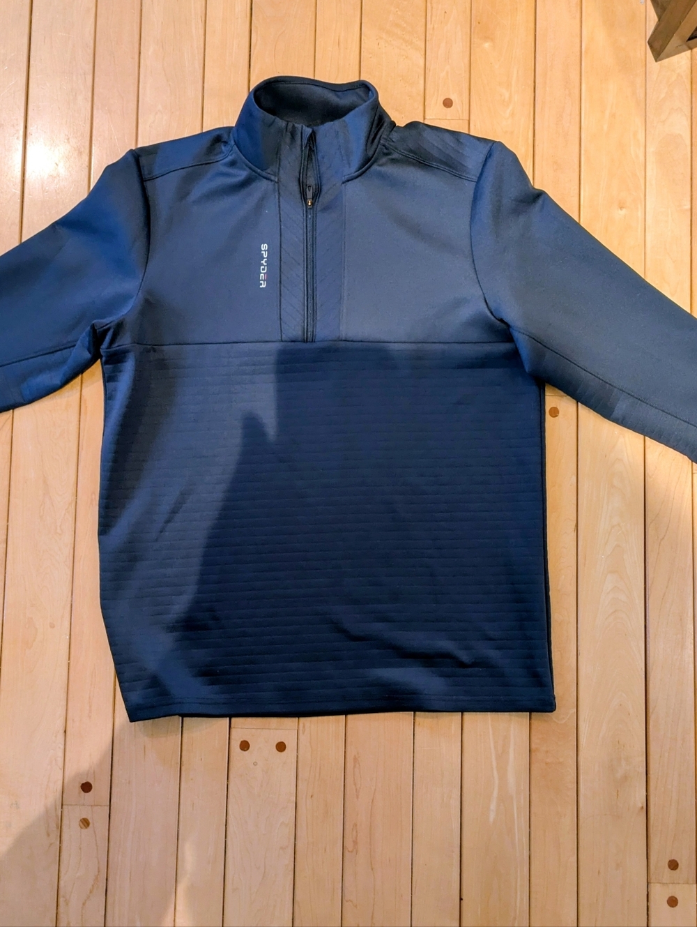 Spyder Black and Red Active/Sport Half-Zip Pullover Men's Mefium